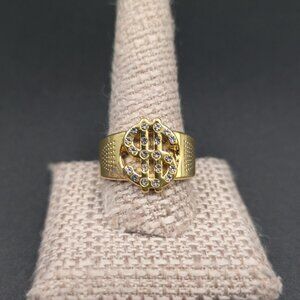Size 12 Gold Plated Money Sign Bling Hip Hop Ring A7128